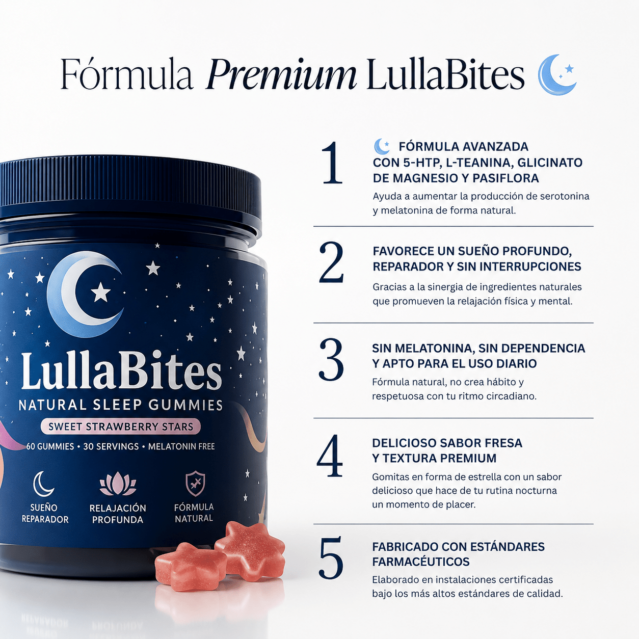LullaBites – Gummies Naturales para tu Rutina Nocturna (60 unidades) - FOCUSFOCUS