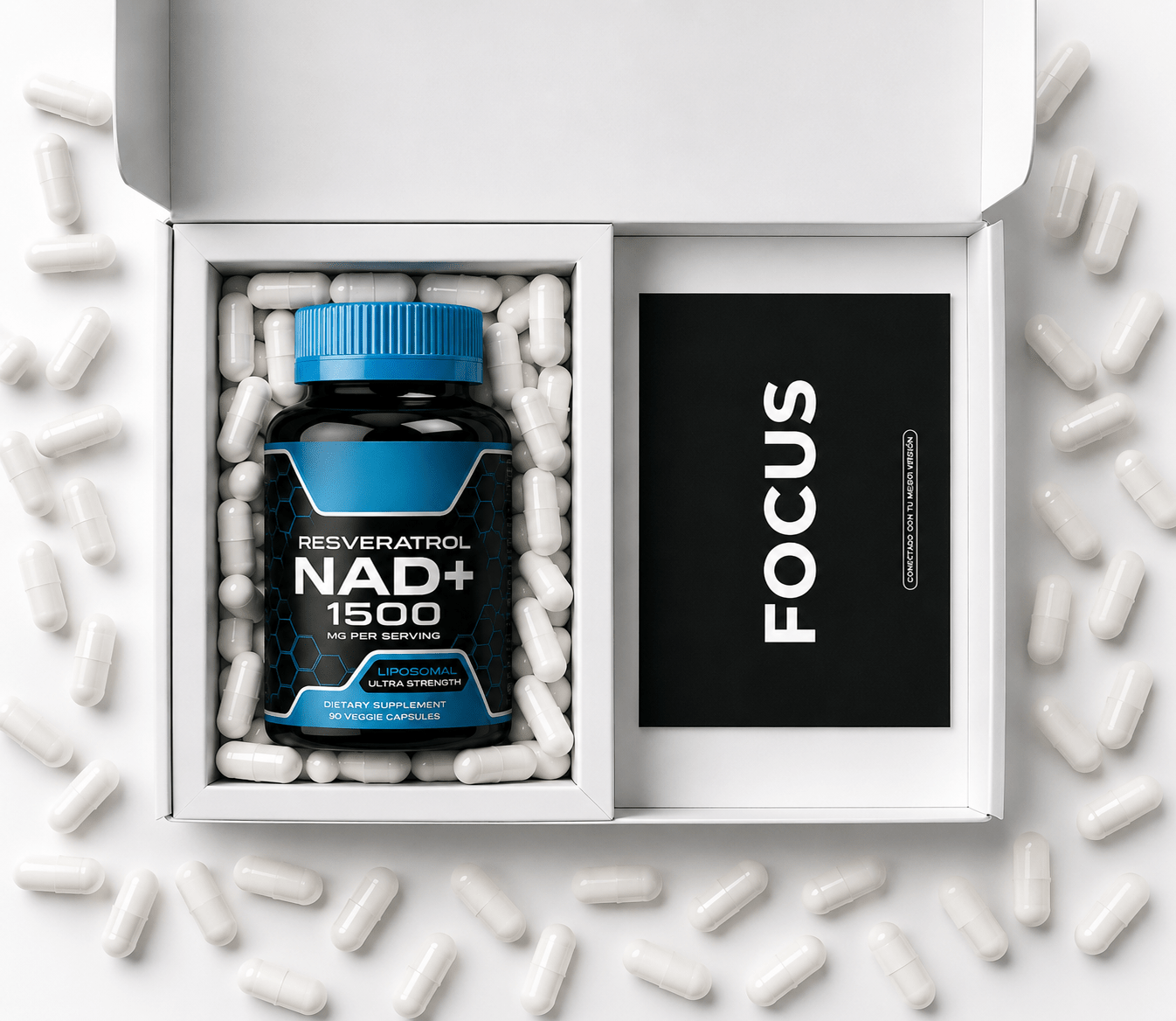 NAD+ RESVERATROL PREMIUM | Más Energía, Vitalidad Diaria y Retrasa el Envejecimiento - FOCUSFOCUS