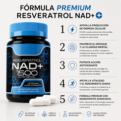 NAD+ RESVERATROL PREMIUM | Más Energía, Vitalidad Diaria y Retrasa el Envejecimiento - FOCUSFOCUS